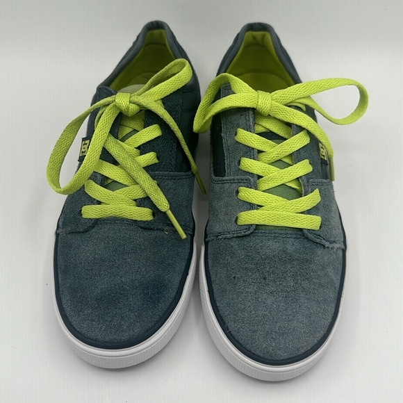 DC W TONIK Shoes - Blue Gray Suede Lime Laces Boys Size 7 - Picture 11 of 13